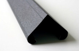 Ламель для Еврожалюзи Твинго, шаг 55 мм, структурный матовый двусторонний полиэстер, RAL 7024 Серый графит
